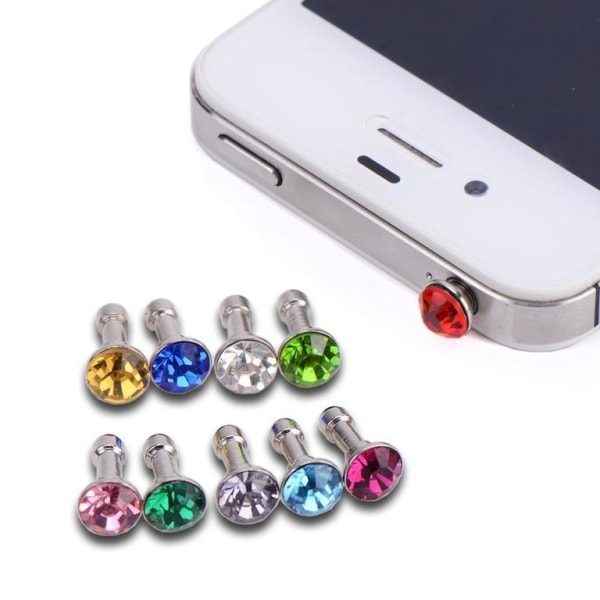3 st Diamond dust plug för din surfplatta eller smartphone multifärg