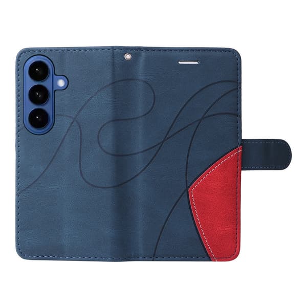 För Samsung Galaxy S26 Plånboksfodral med Stativ Tvåfärgad Design - Blå Blå