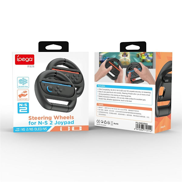 2 stk. kompatibel med Nintendo Switch 2 Joy-Con controller ratgreb racerrat Black