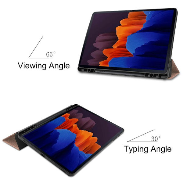Kolminkertainen teline älykotelo Samsung Galaxy Tab S7 Plus / S8 Plus Gold