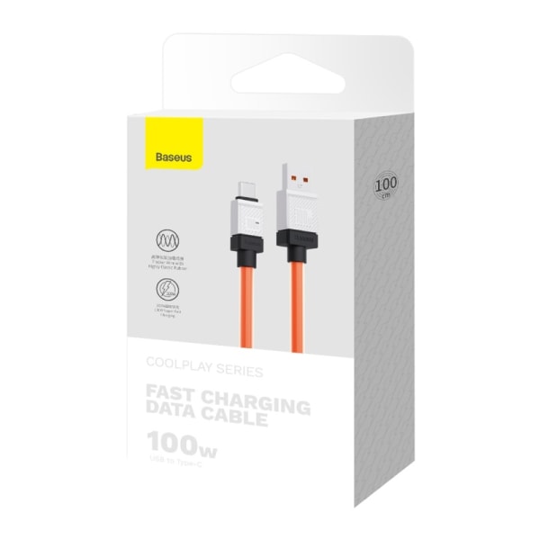 BASEUS CoolPlay Series 1m USB C Laddningskabel 100W Orange