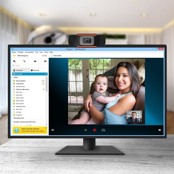 12MP pixlar HD 360 Webcam USB PC Laptop Kamera Svart Svart