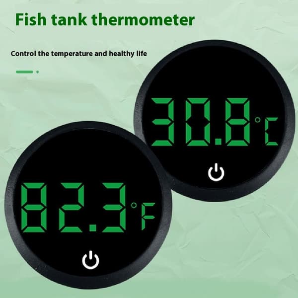 Digital akvarietermometer LED-display akvarium hög precisionstemperaturmätare Svart