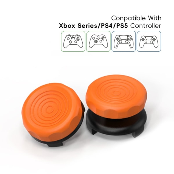 2 stk Tommelgrep Fingergrep for Sony PlayStation 5 / 4 Joystick Silikon - oransje Orange