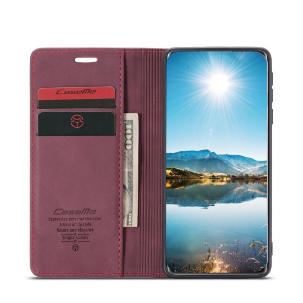 CASEME Retro Wallet Case for Xiaomi Mi 11 - Wine Red Red
