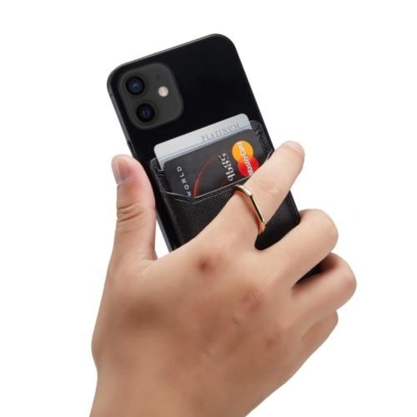 MUXMA Korthållare Ring Ställ RFID Blockerande Kreditkort - Svart Svart