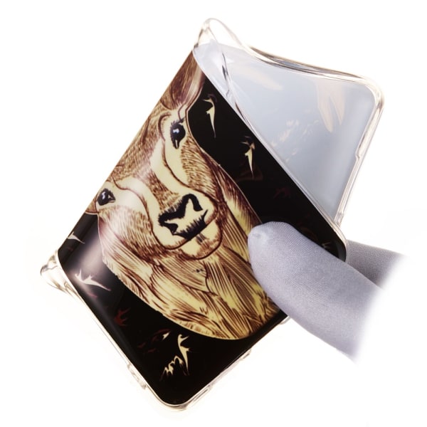 Luminous Glow Pattern Printing TPU Case for Samsung Galaxy S10e - Elk Pattern Black