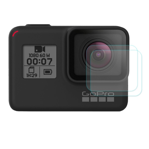2PCS HAT PRINCE Tempered Glass Screen Protector for GoPro Hero5 / Hero6 0.2mm 9H 2.15D Arc Edge Transparent