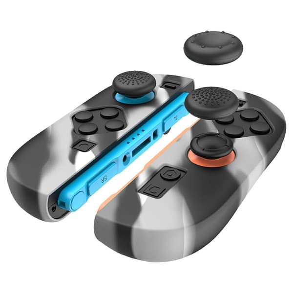 1 par kompatibel med Nintendo Switch 2 deksel med 4 hetter Svart-grå Grey