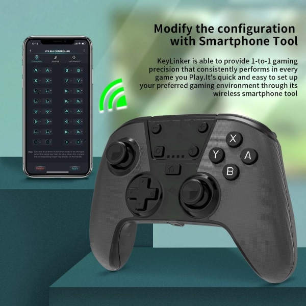 Trådlös spelkontroll Nintendo Switch/Lite/OLED/PC/Steam Deck Svart