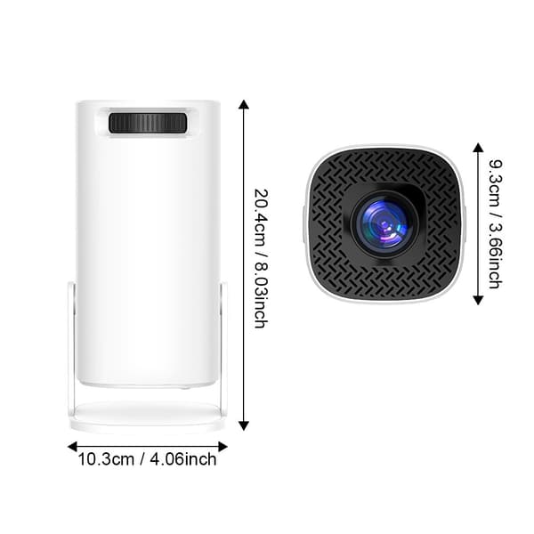 4K - projektor Dual WiFi Bluetooth HD Video LED - projektor til hjemmebiograf White