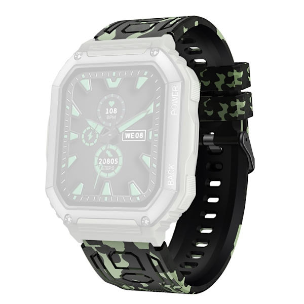 Armband För Garmin Fenix ​​7 / 7 Pro / 6 / 5 22 mm silikon - Kamouflage Grön Grön