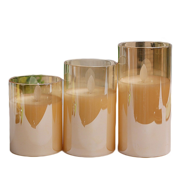 3 kpl Moving Flame Candle Light Decor LED-valo kaukosäätimellä White