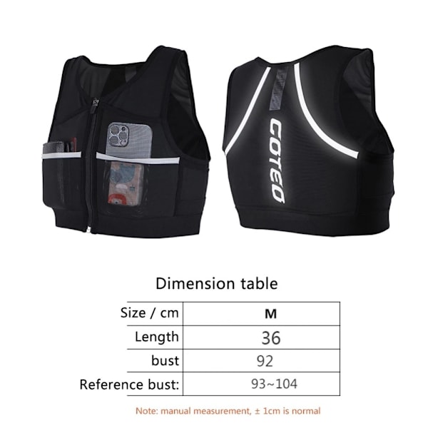 Hydration løbevest Reflekterende cykel løb Marathon - Medium Black