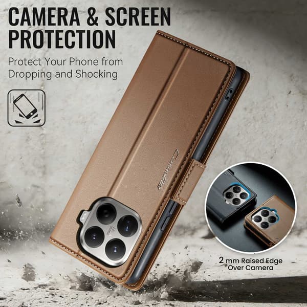 CASEME Til Xiaomi 17T Lommebokdeksel Brown