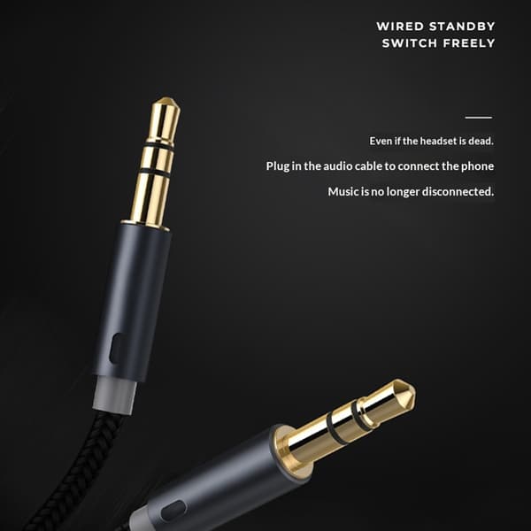 AZEADA Trådløse Hovedtelefoner Over-Ear Bluetooth Kompatibel 5.0 HiFi Headset - Sort Black