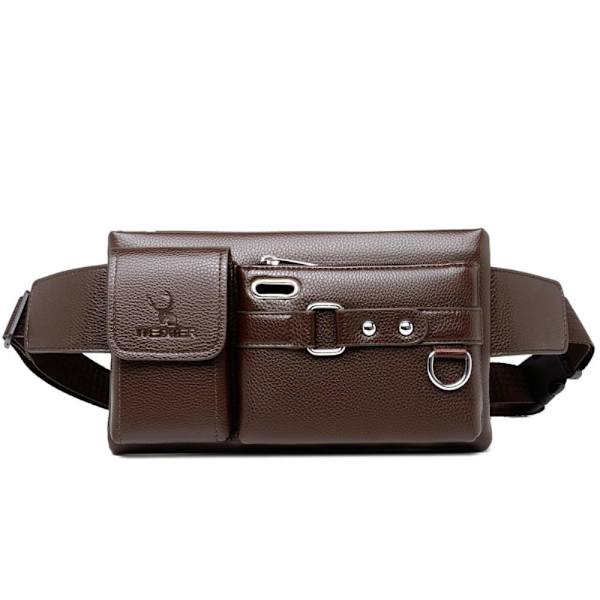 Crossbody Rintapussi Vyötäröpussi Kuulokereikällä - Ruskea Brown