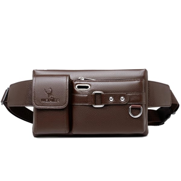 Midjeveske Brystveske med Hodetelefonhull - Brun Brown