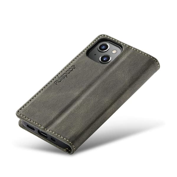 AUTSPACE A01 Retro lompakkokotelo iPhone 13 Mini - Ruskea Brown