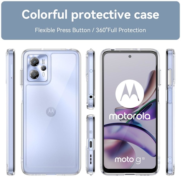 För Motorola Moto G13 / G23 TPU + Akryl Anti-dropp Fodral Skal Transparent