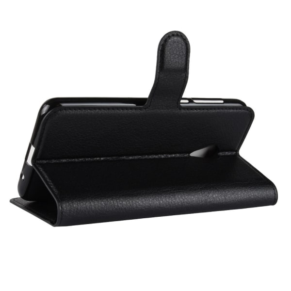 Litchi Texture Wallet Stand Flip Case for Alcatel 1X - Black Black