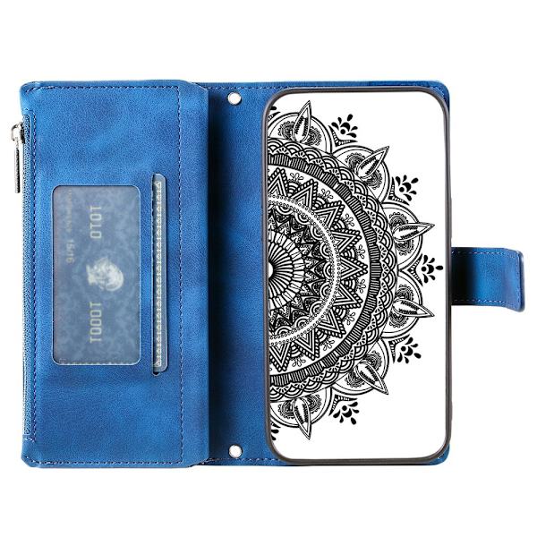 Til Google Pixel 10 Pro / 10 / 9 Pro / 9 tegnebogscover Cover Shell Mandala Blomstermønster Blue