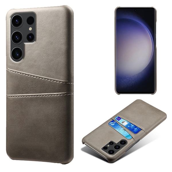 Til Samsung Galaxy S24 Ultra KSQ PU-læderbelagt skal hårdt etui Grey