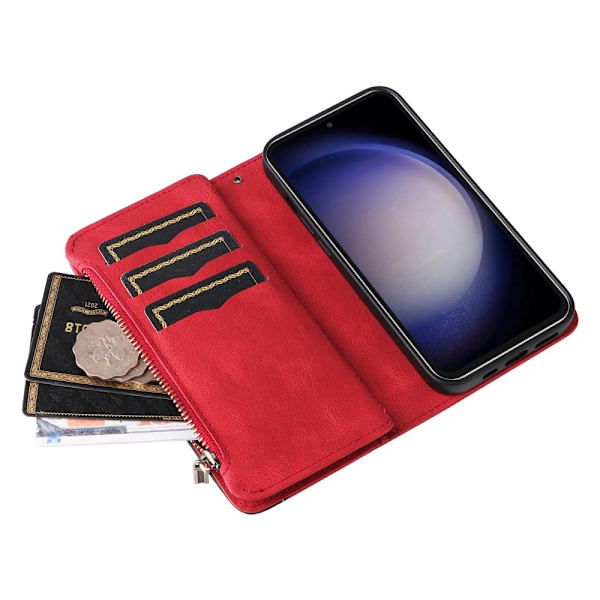 KT Multifunktion Series-5 Til Samsung Galaxy S23 FE Telefontaske Red