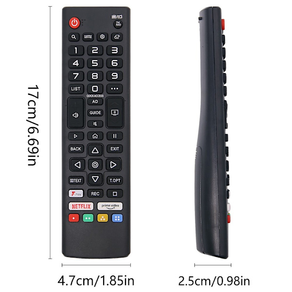 Fjernkontroll erstatning for AKB76037023 for RCA-TV Black