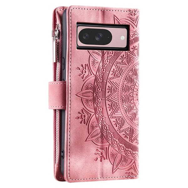 Til Google Pixel 10 Pro / 10 / 9 Pro / 9 tegnebogscover Cover Shell Mandala Blomstermønster Pink