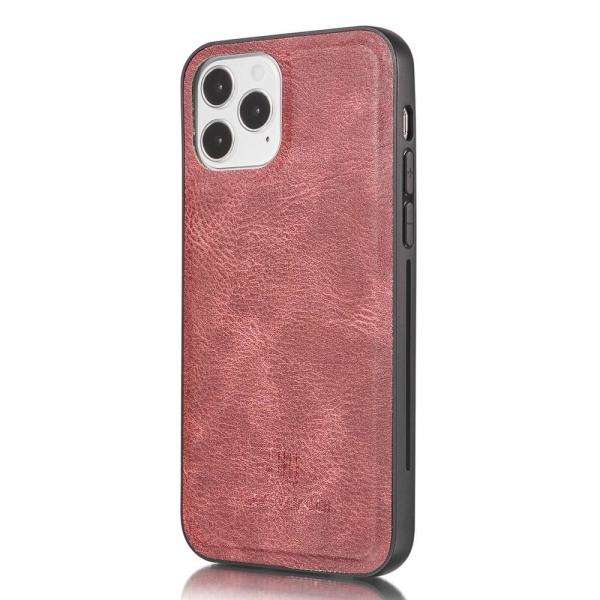 DG.MING iPhone 13 Pro Split Läder Plånboksfodral - Röd Röd