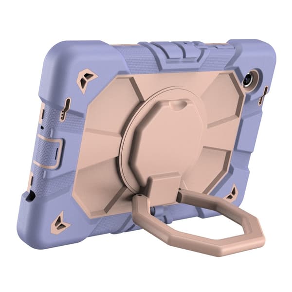 Till Samsung Galaxy Tab A11 Heavy Duty Armor skal Purple + Pink multifärg