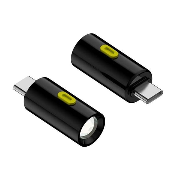 Lommelygte-2-pak: Batterifri minilommelygte med USB-C Plug & Play, 210–230 lumen Black
