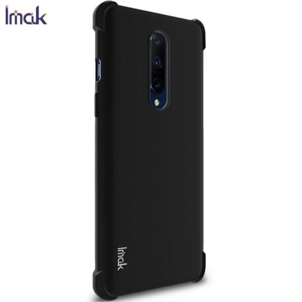 IMAK Soft TPU Cover with Screen Protector for OnePlus 8 - Black Transparent