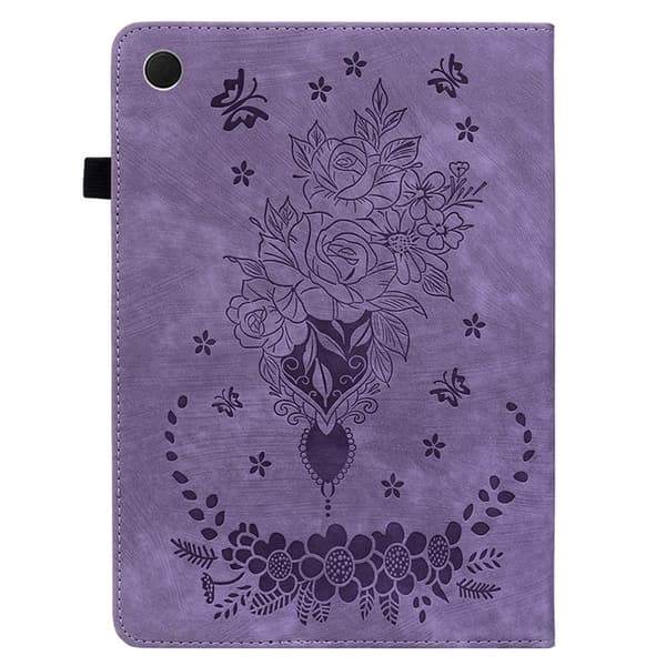Til Samsung Galaxy Tab A11+ Deksel Med Roseblomst Preging - Lilla Purple