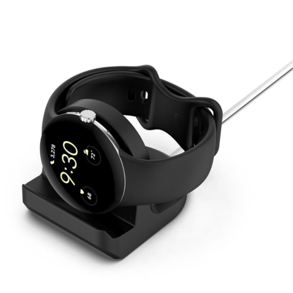 Til Google Pixel Watch-opladerholder Desktop Smart Watch Silikone opladningsstativ Black