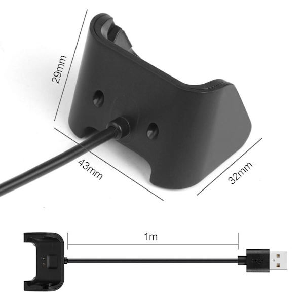 Amazfit Bip Lite A1915/Bip A1608 USB - ladekabel Black