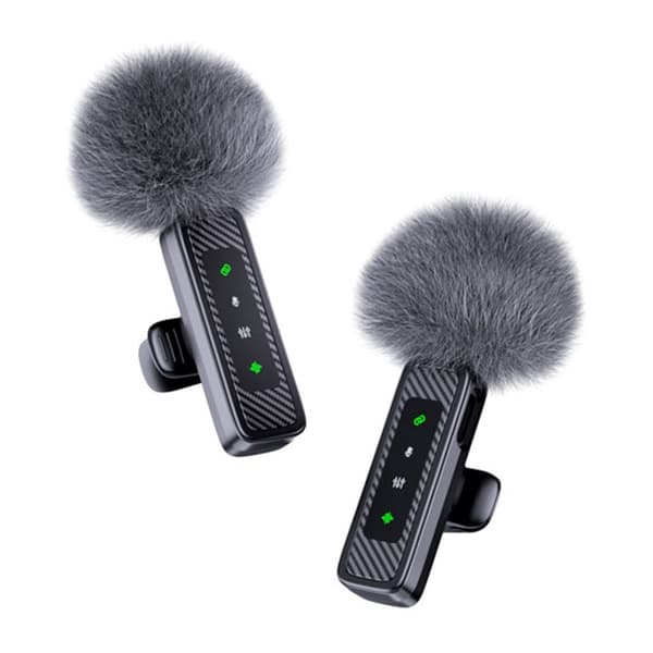 Trådløs myggmikrofon (2,4 GHz) USB-C – 2 mikrofoner + 1 mottaker Black