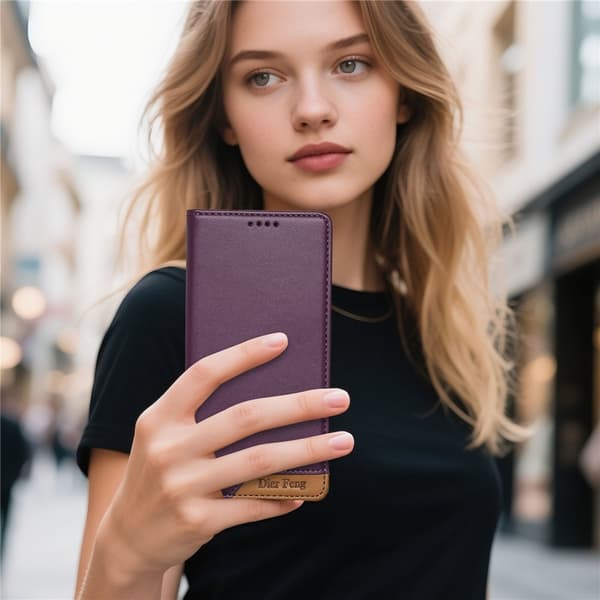 DIERFENG Lommebokdeksel med Hjørnelogo til Google Pixel 11 Pro XL Purple