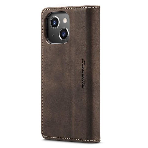 CASEME Retro tegnebog taske til iPhone 15 Plus - Kaffe Dark brown
