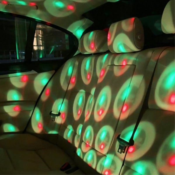 Biltag Natlys LED Atmosfære Lampe Disco Discoball Party mange fa Multicolor