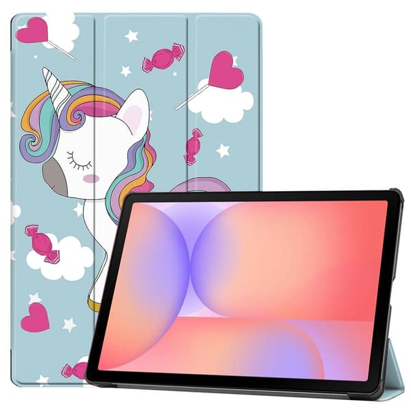Til Samsung Galaxy Tab S10 Lite / S10 FE / S9 FE Etui med Mønster og Stativ - Pony Multicolor