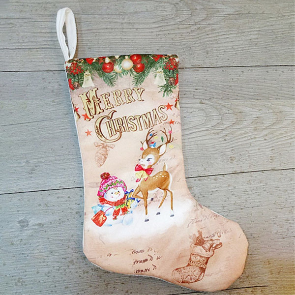 Sukkalahjapussi Joulukuusikoristeet - Lumiukko ja poro Multicolor