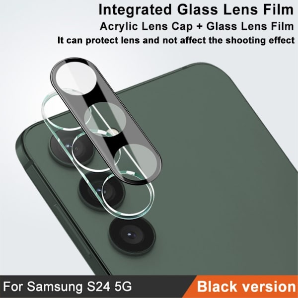 IMAK För Samsung Galaxy S24 kamera linsskydd härdat glas linsfilm Svart