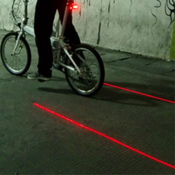Cykel 5-LED parallellinjelaserbaglygte Cykelbaglygte Vandafvisen Red