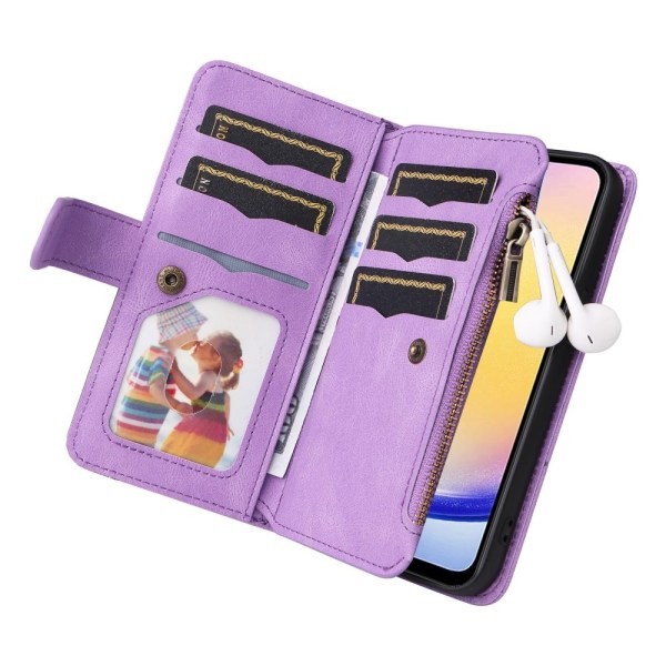 KT Multifunksjons Serie-5 Telefonveske for Samsung Galaxy A25 Purple