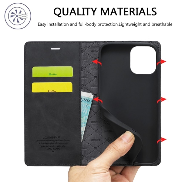 LC.IMEEKE Wallet Case Fodral iPhone 15 - Svart Svart