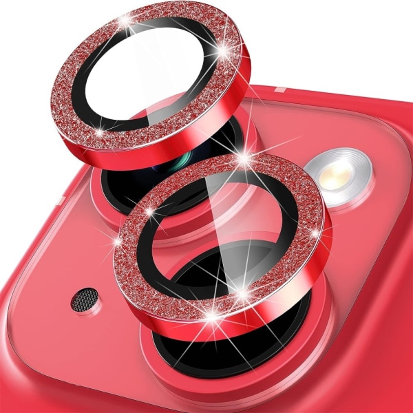 iPhone 15 / 15 Plus Ring Circle Lens -elokuvasetti Glitter Red