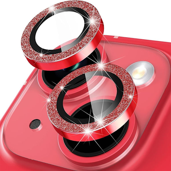 iPhone 15 / 15 Plus Ring Circle Lens - elokuvasetti Glitter Red