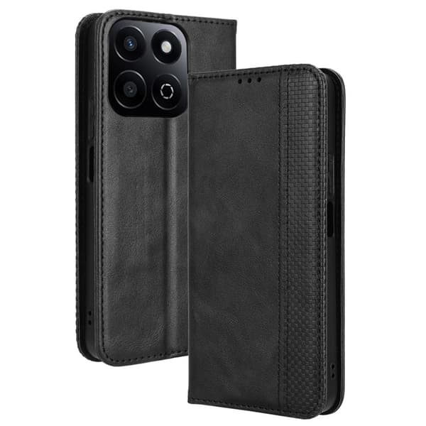Til Honor 200 Smart 5G Stand Phone Case Fuld Protection Pung Cover - Sort Black